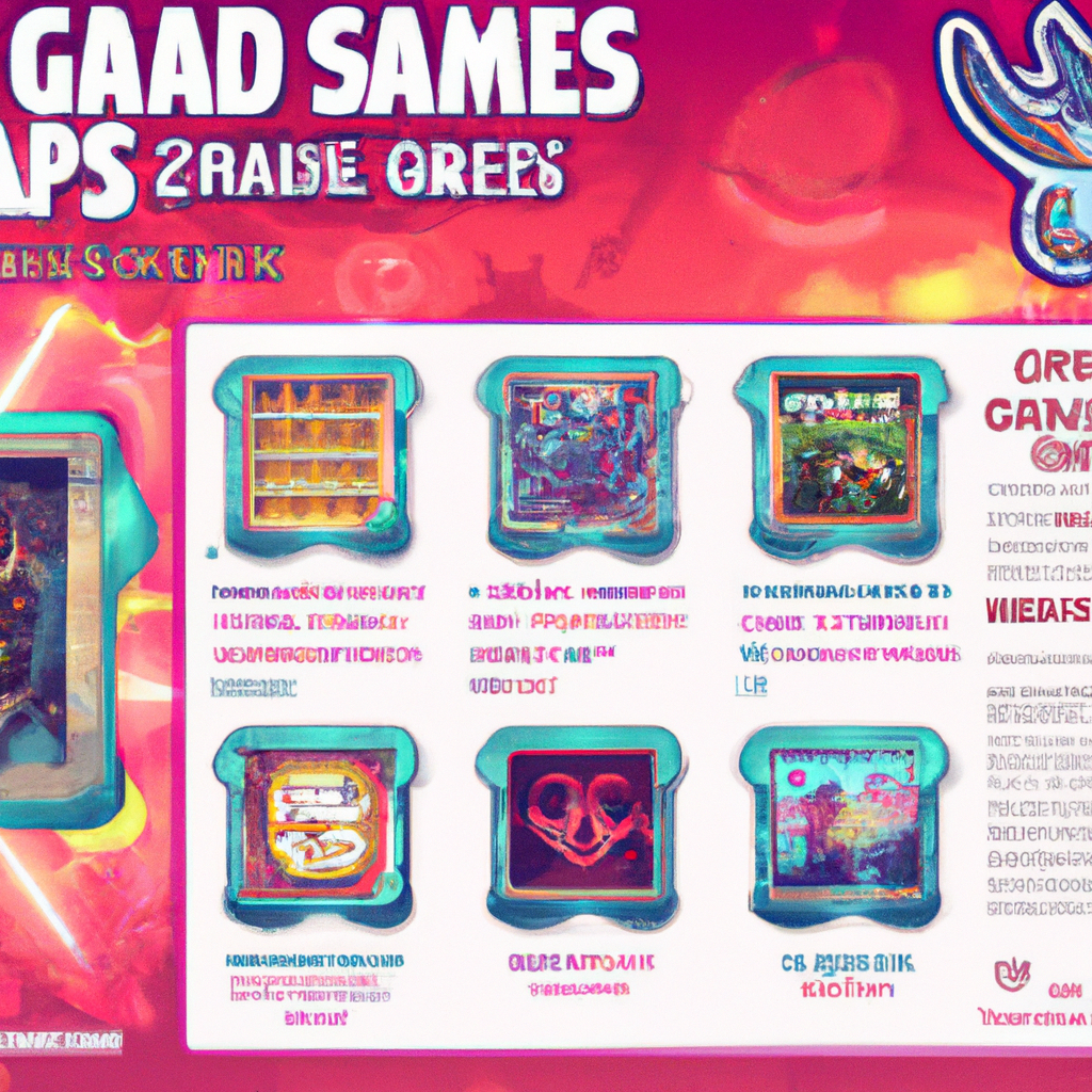 Screenshots grid: mini-arcades, HUD badges, leaderboards